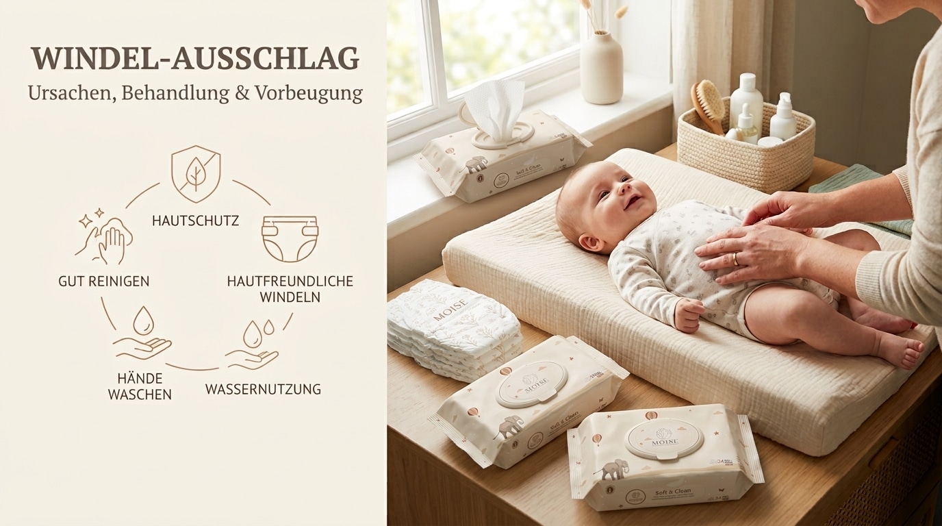 Windelausschlag beim Baby: Ursachen, Behandlung und Vorbeugung