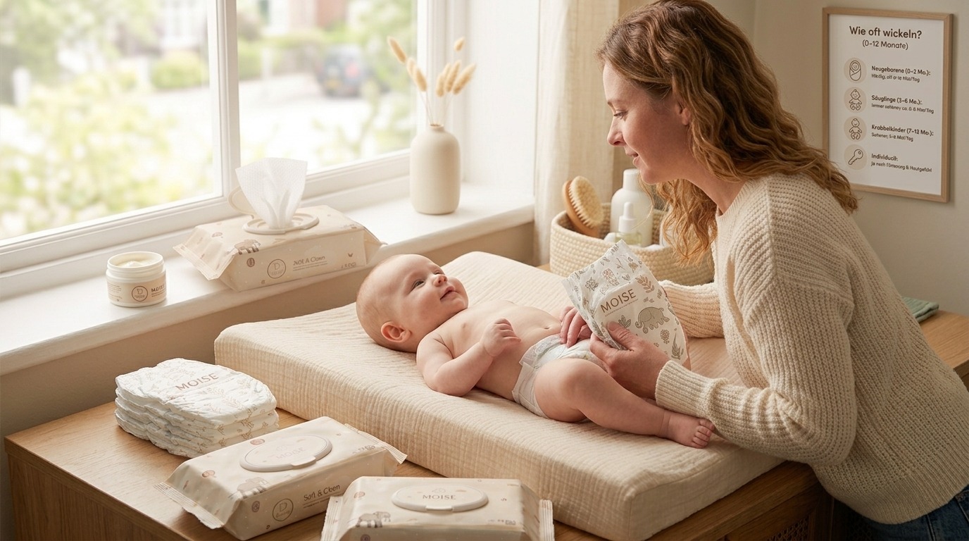 Wie oft muss man ein Baby wickeln? (0–12 Monate)