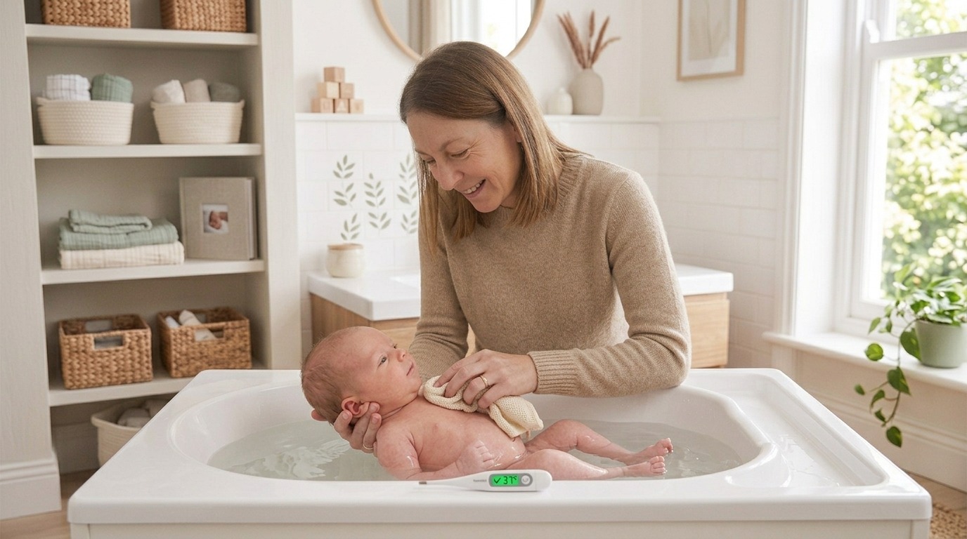Baby baden: Wie oft, wie warm, wie lange?